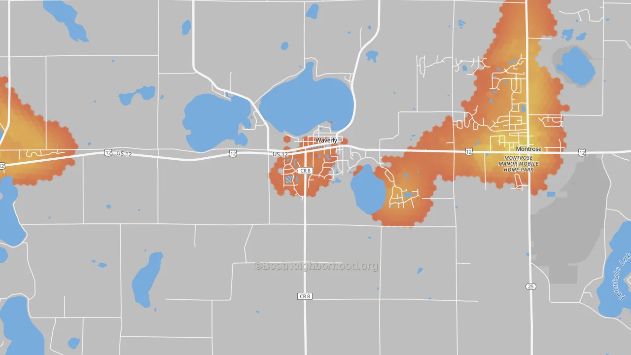 Bike Grade map of Waverly, MN