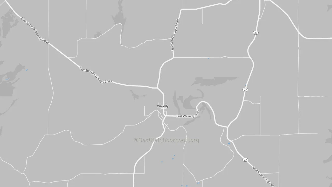 Bike Grade map of Waverly, WA