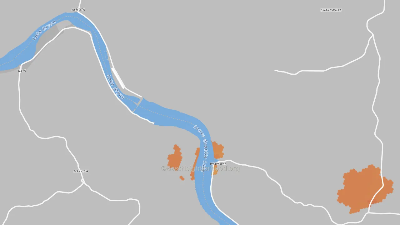 Bike Grade map of Wawawai, WA