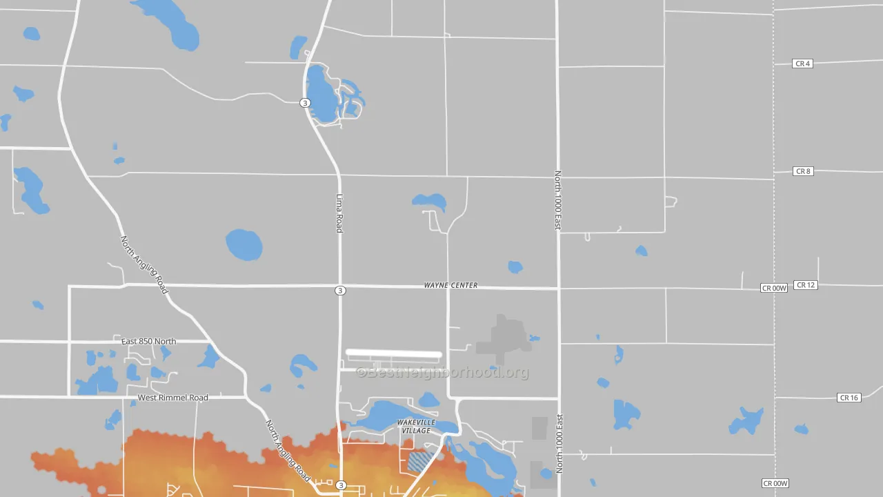 Bike Grade map of Wayne Center, IN
