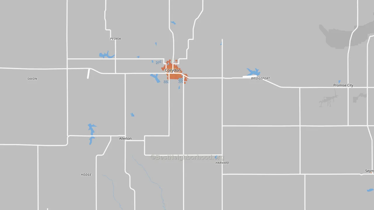 Bike Grade map of Wayne County, IA