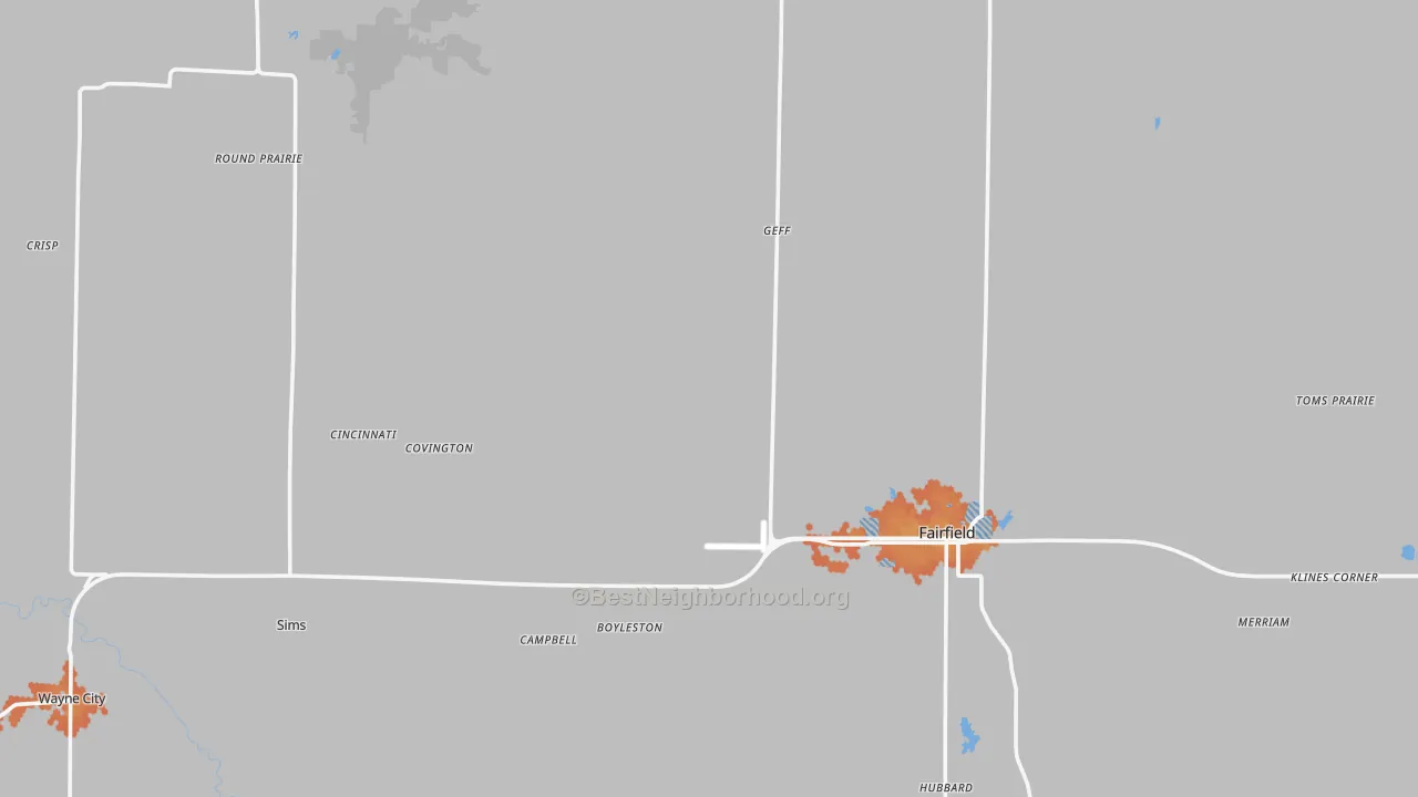 Bike Grade map of Wayne County, IL
