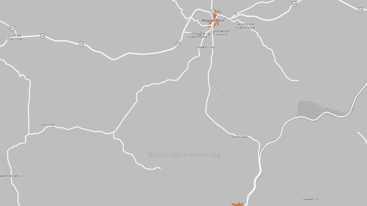 Bike Grade map of Wayne County, TN