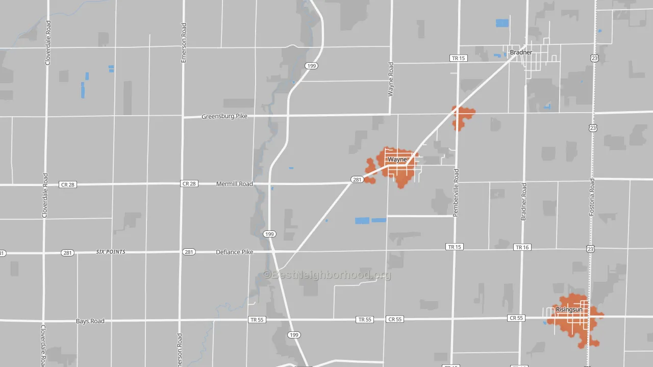 Bike Grade map of Wayne, OH