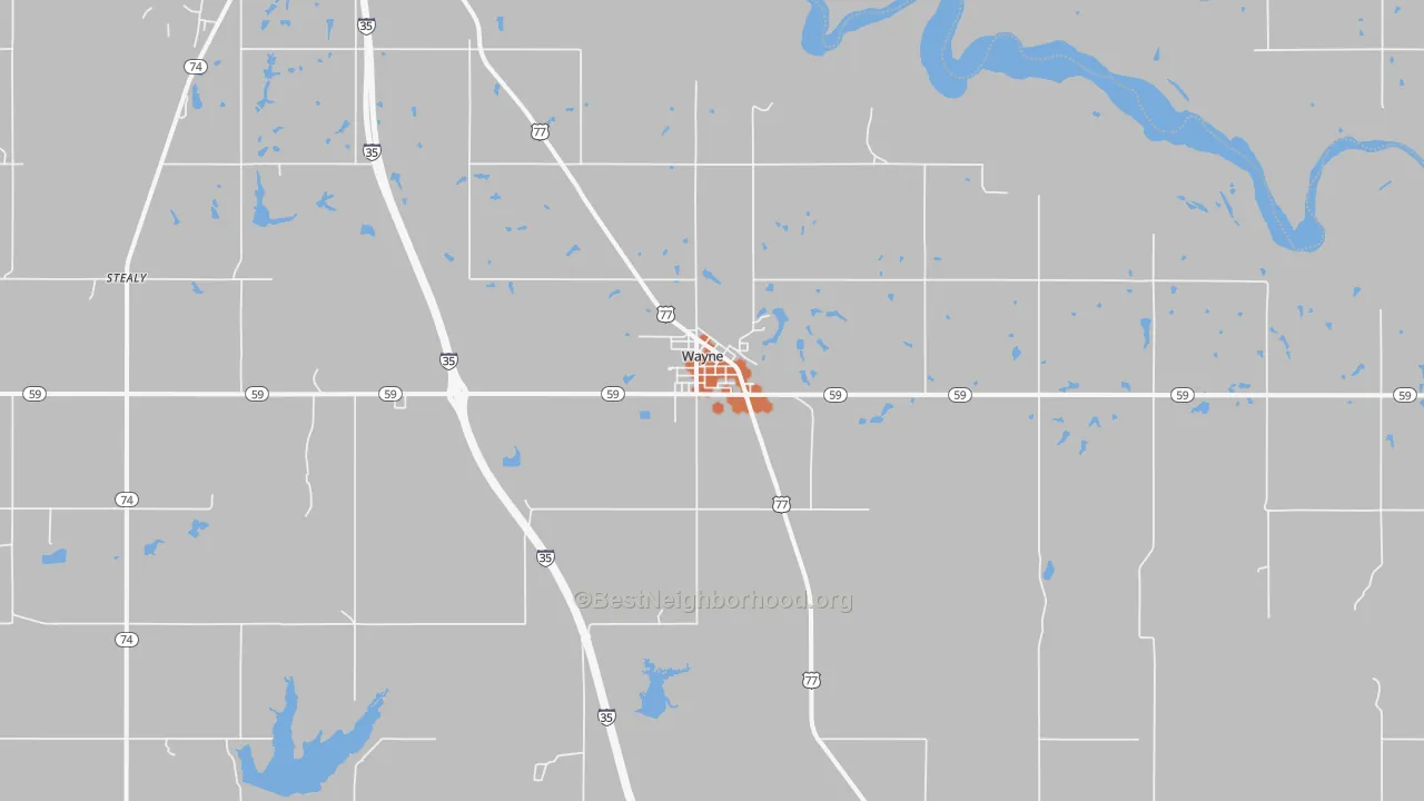 Bike Grade map of Wayne, OK