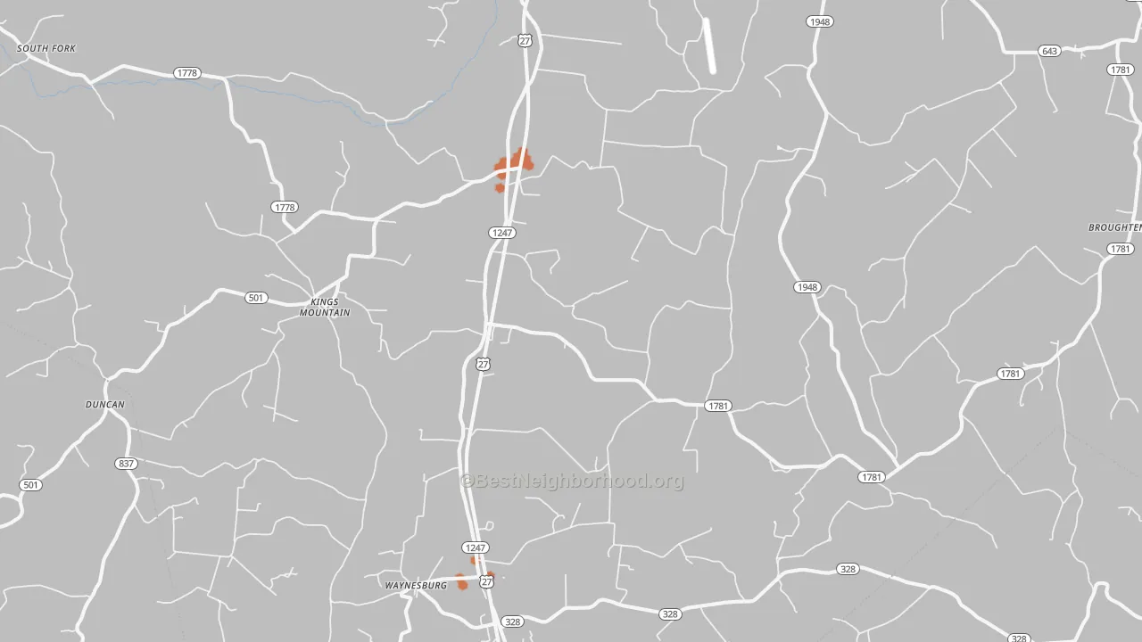 Bike Grade map of Waynesburg, KY