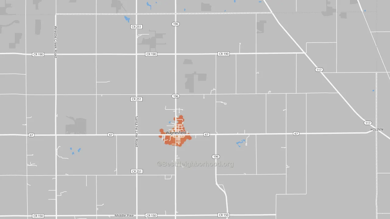 Bike Grade map of Waynesfield, OH