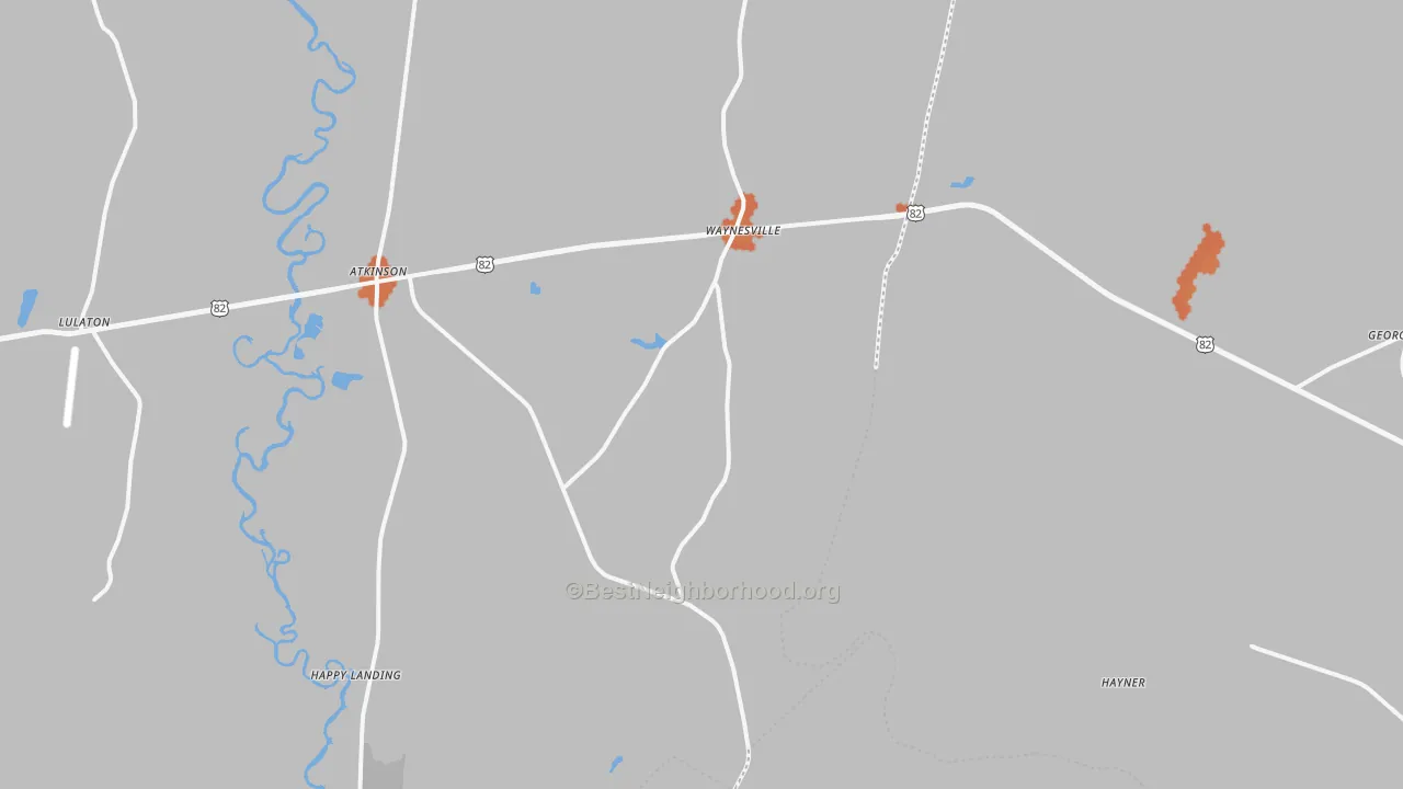 Bike Grade map of Waynesville, GA