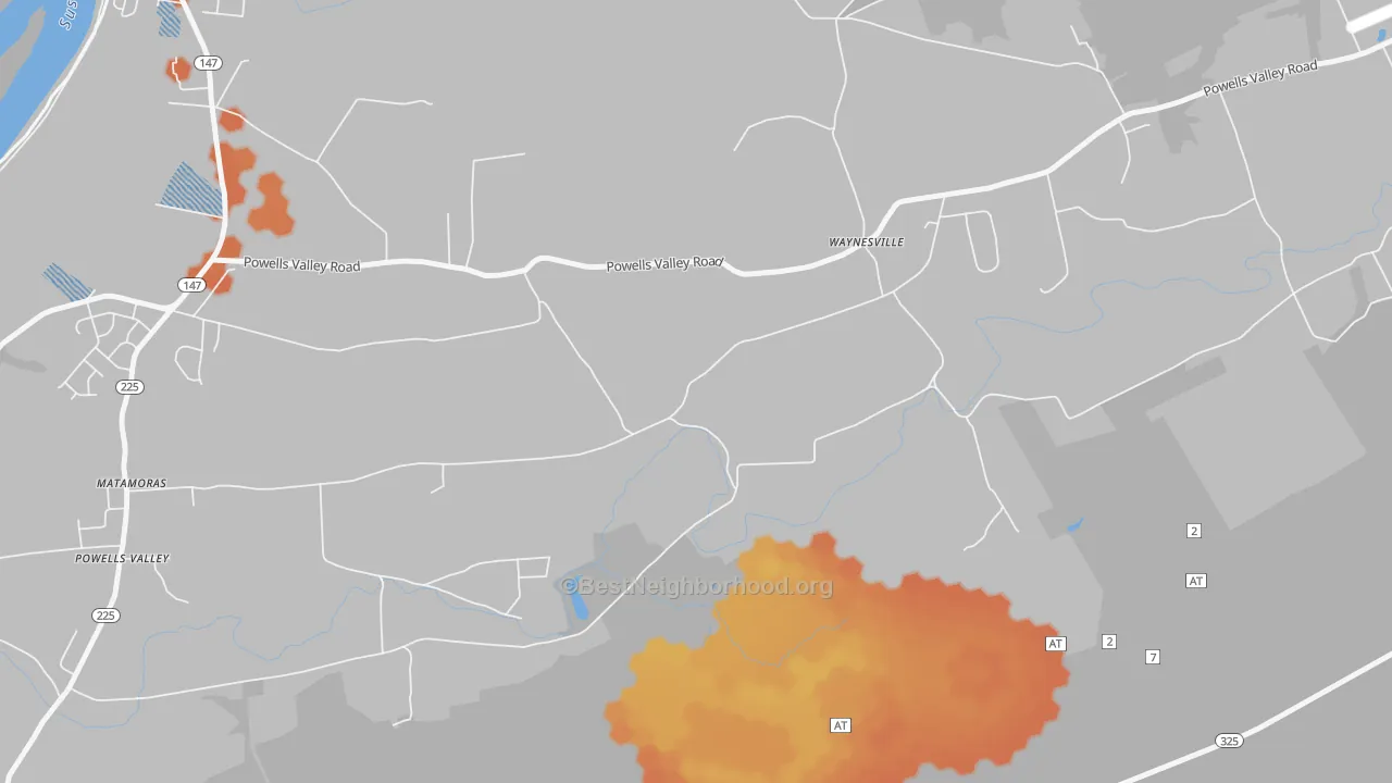 Bike Grade map of Waynesville, PA