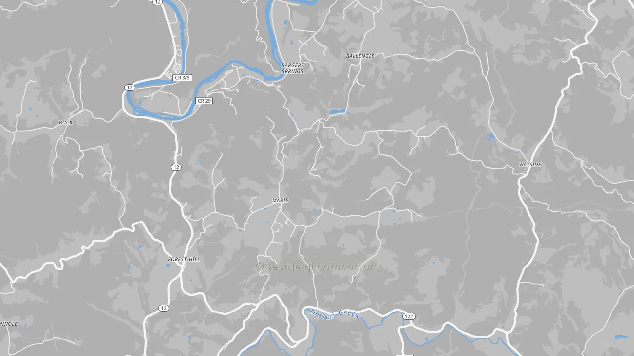 Bike Grade map of Wayside, WV