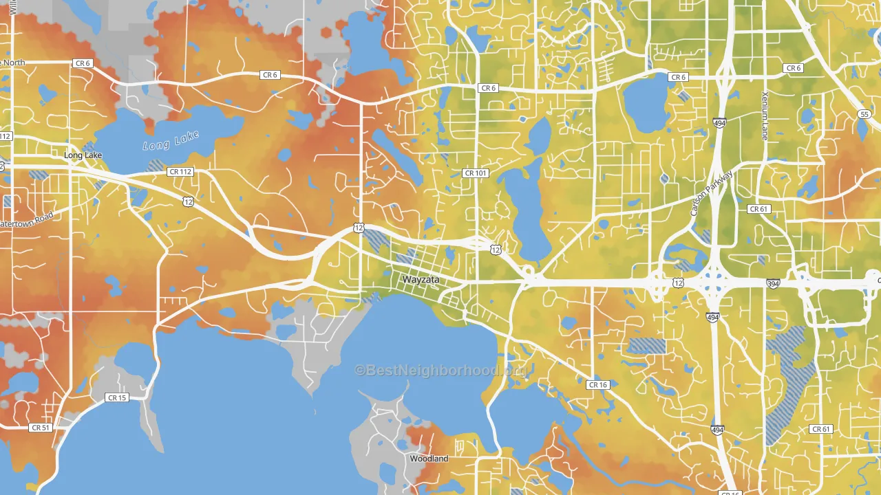 Bike Grade map of Wayzata, MN