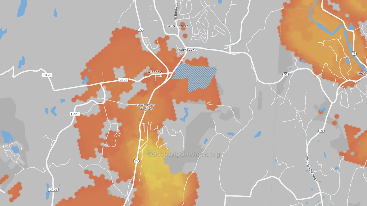 Bike Grade map of Webatuck, NY