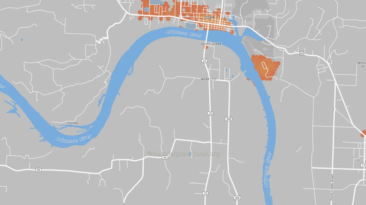 Bike Grade map of Webb City, AR