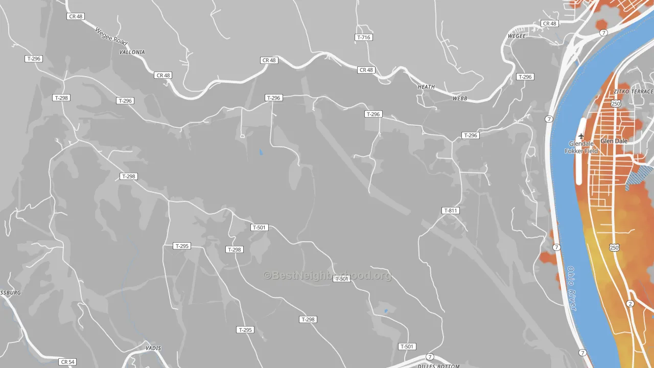 Bike Grade map of Webb, OH