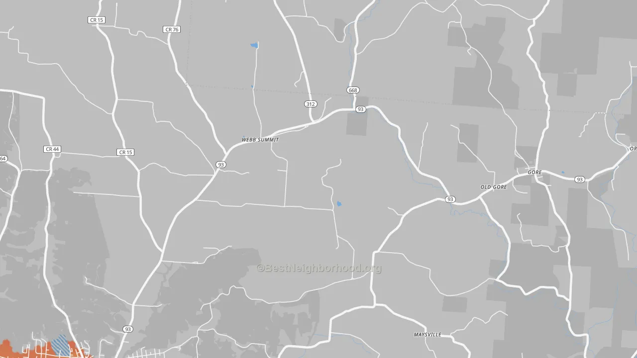 Bike Grade map of Webb Summit, OH