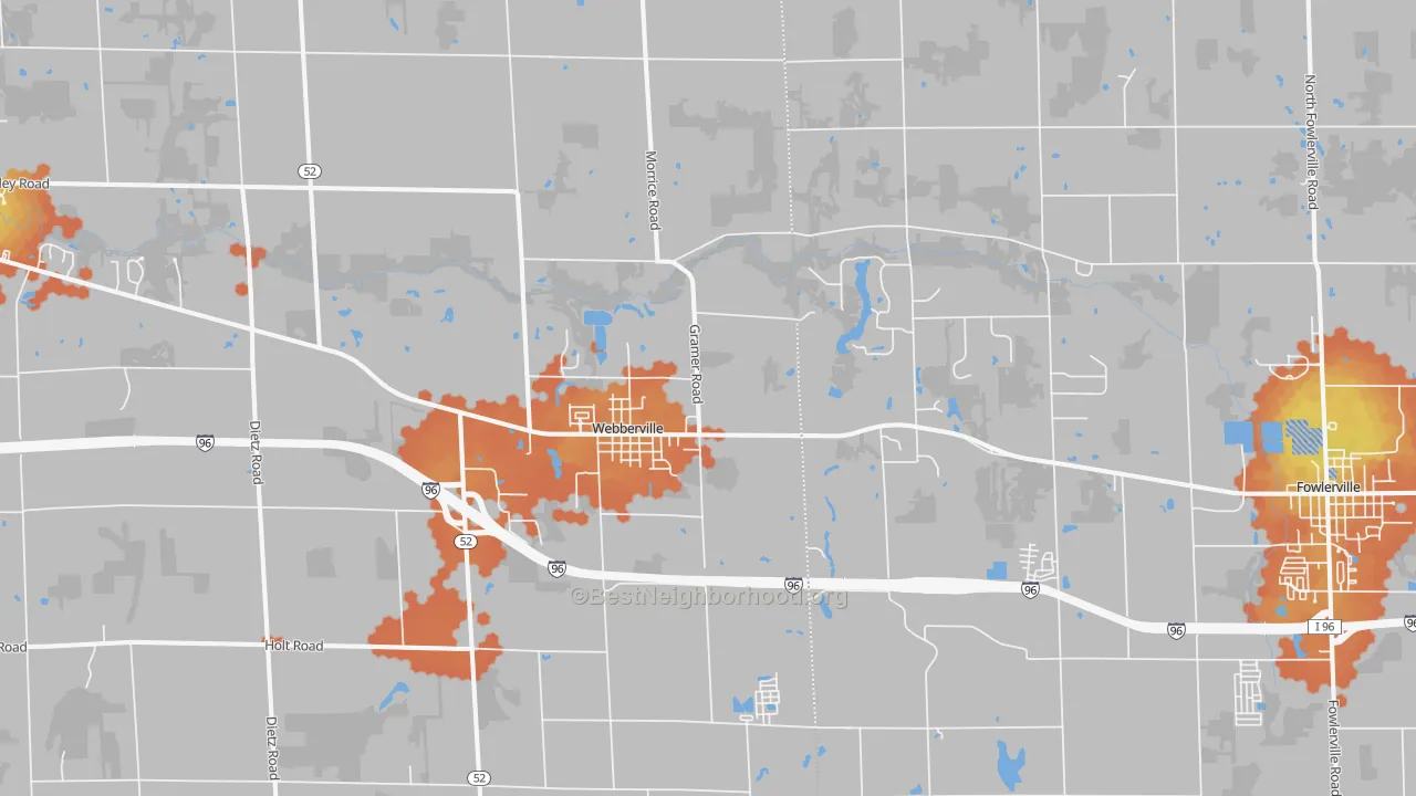Bike Grade map of Webberville, MI