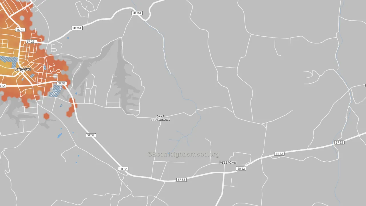 Bike Grade map of Webbtown, TN
