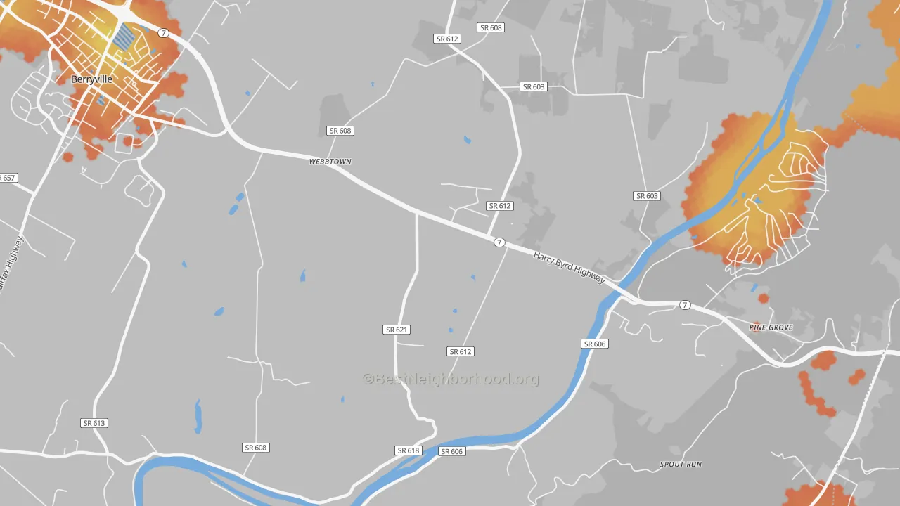 Bike Grade map of Webbtown, VA