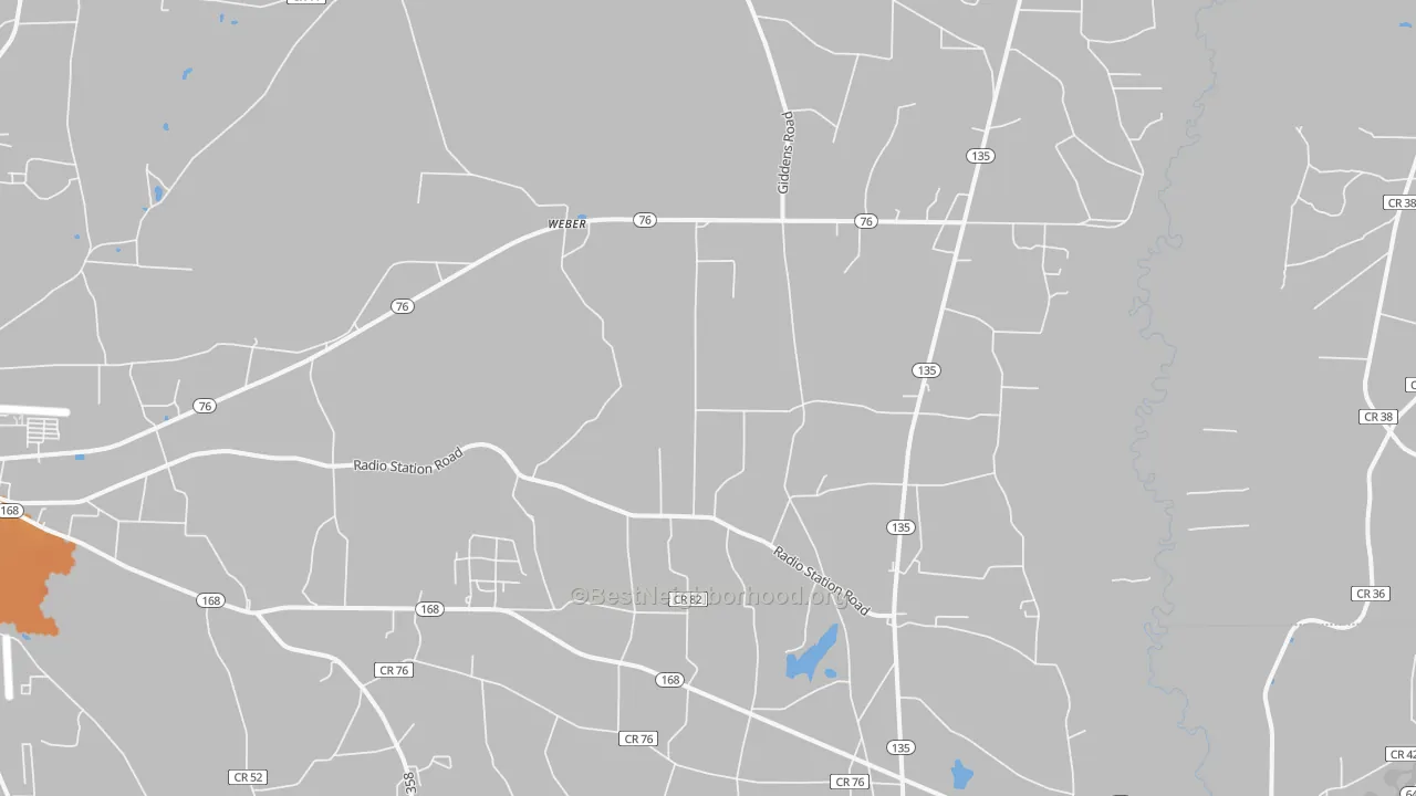 Bike Grade map of Weber, GA