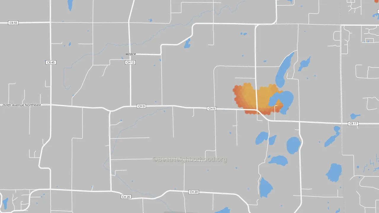 Bike Grade map of Weber, MN