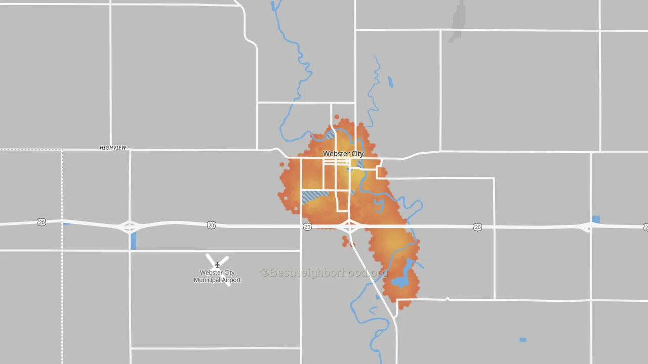 Bike Grade map of Webster City, IA