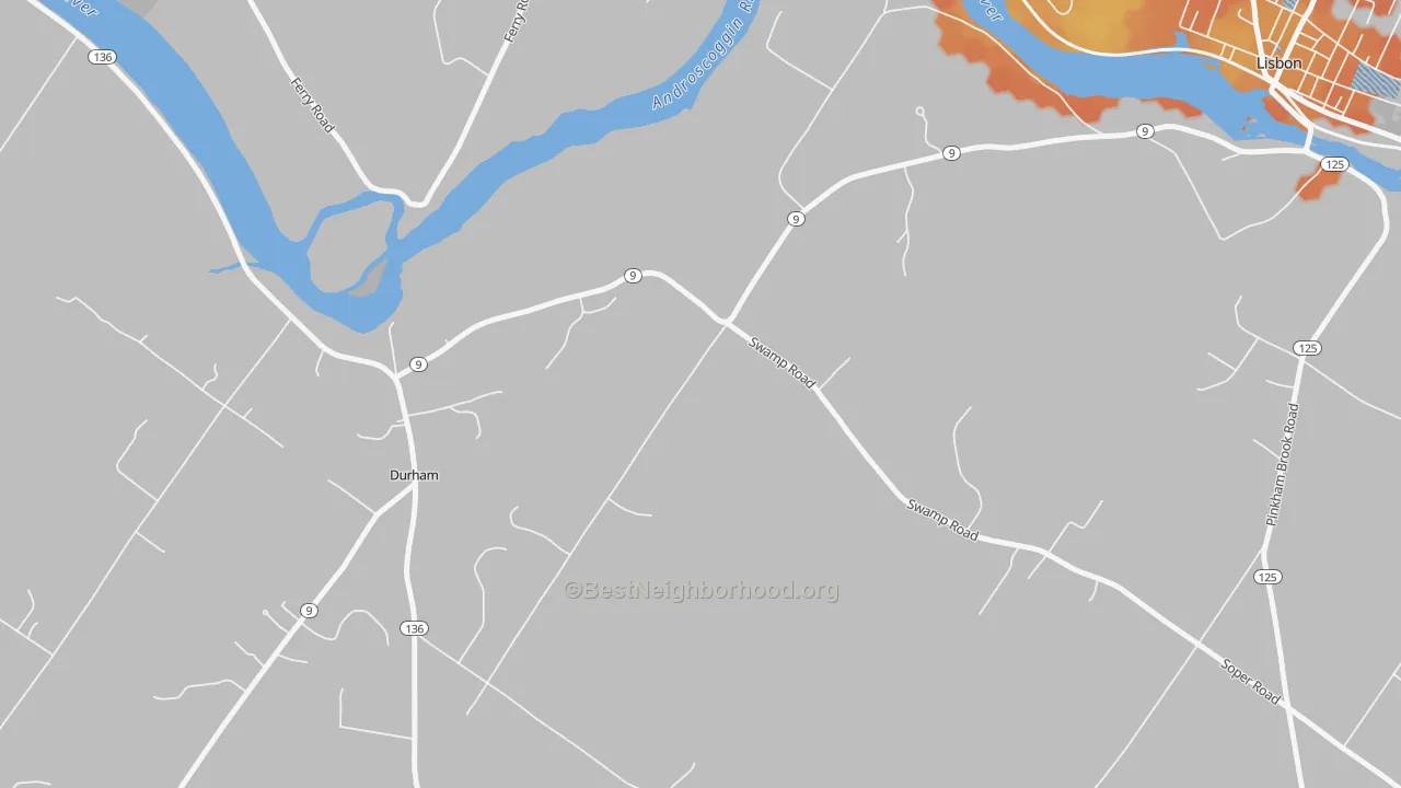 Bike Grade map of Webster Corner, ME