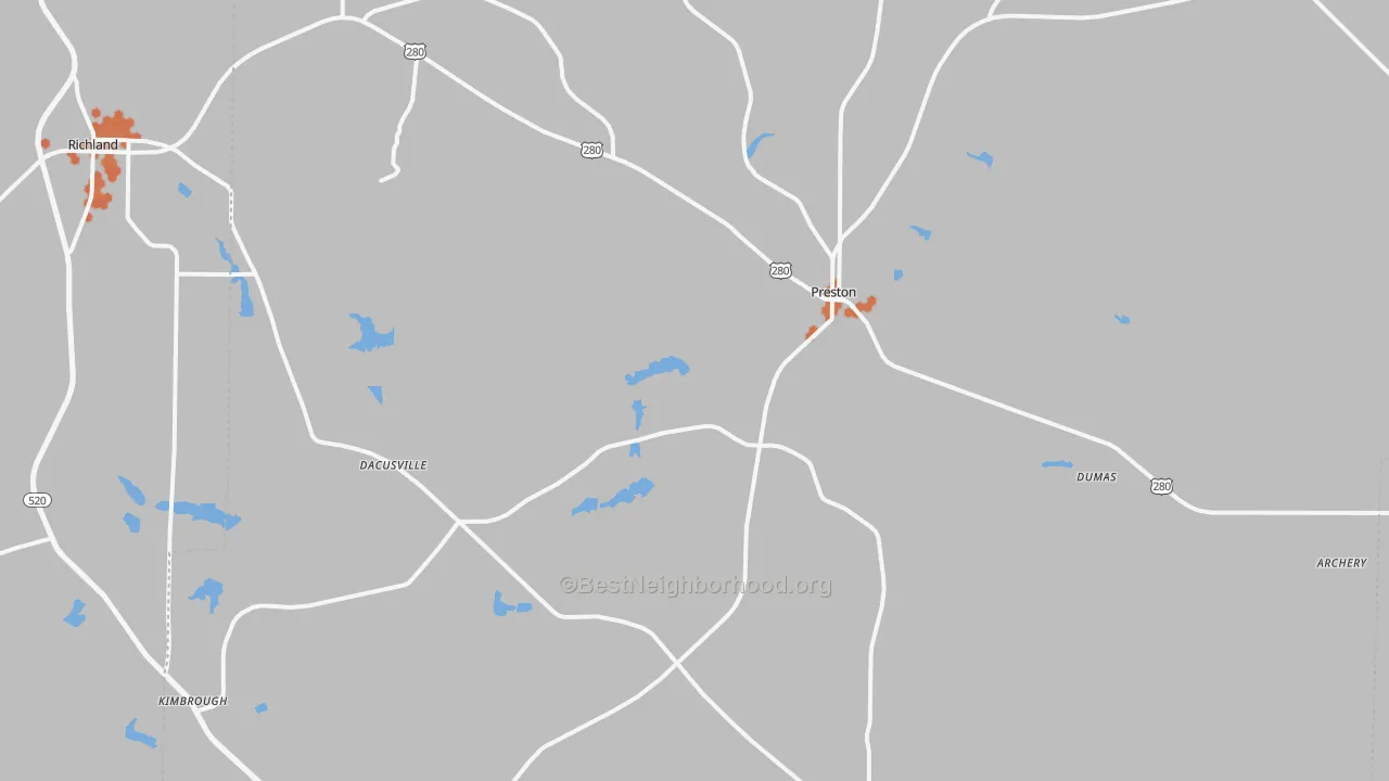 Bike Grade map of Webster County, GA