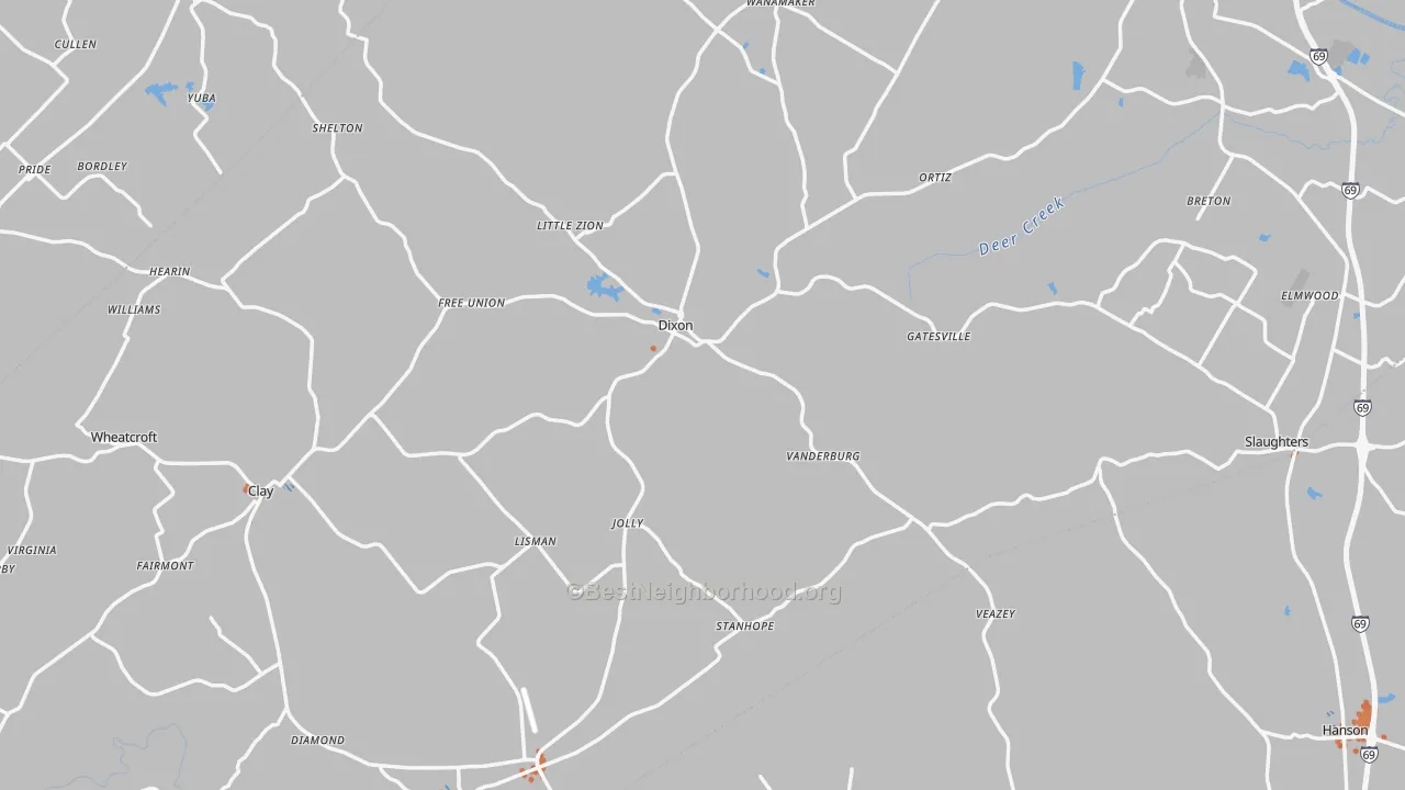 Bike Grade map of Webster County, KY