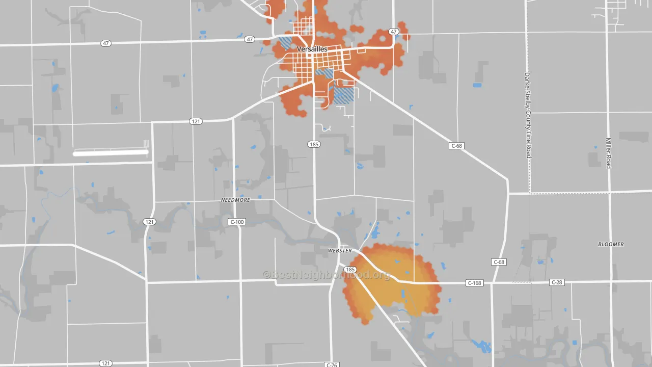 Bike Grade map of Webster, OH