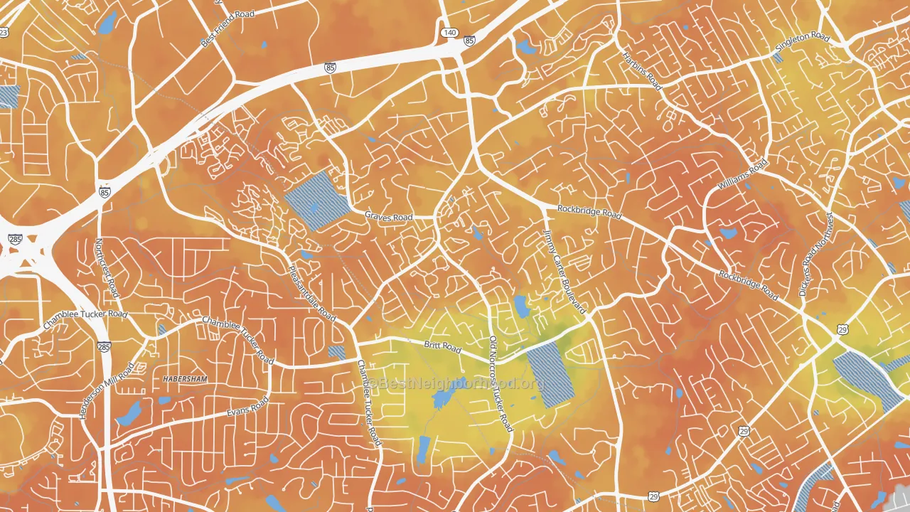 Bike Grade map of Wedgewood, Tucker, GA