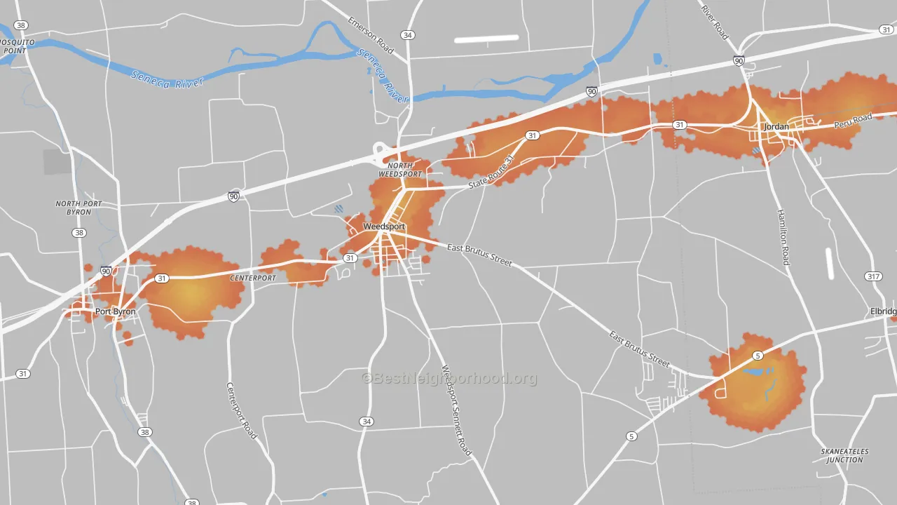 Bike Grade map of Weedsport, NY