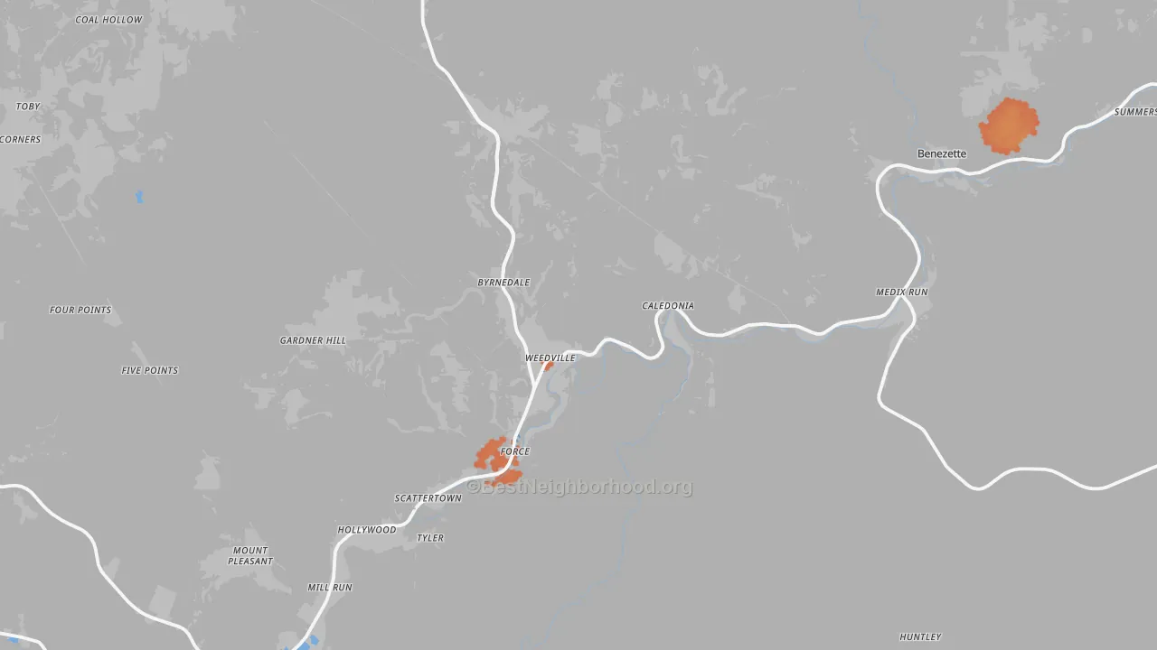 Bike Grade map of Weedville, PA