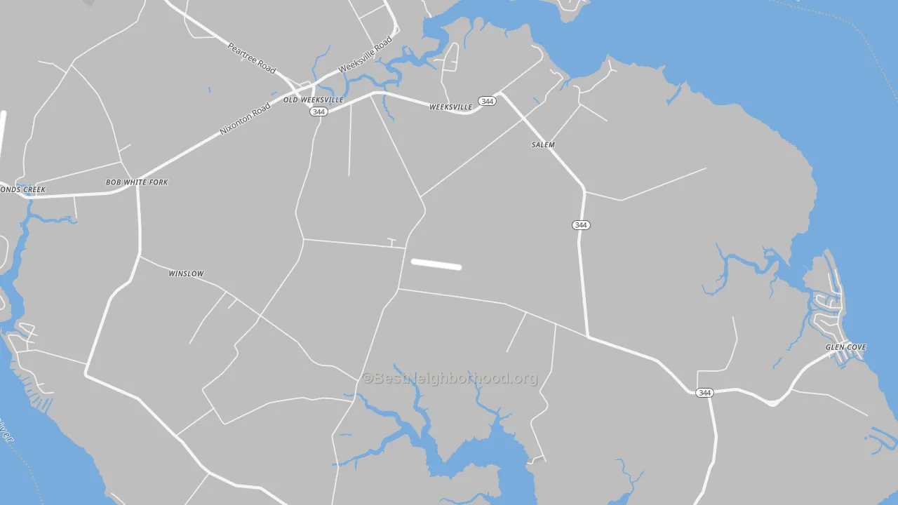 Bike Grade map of Weeksville, NC