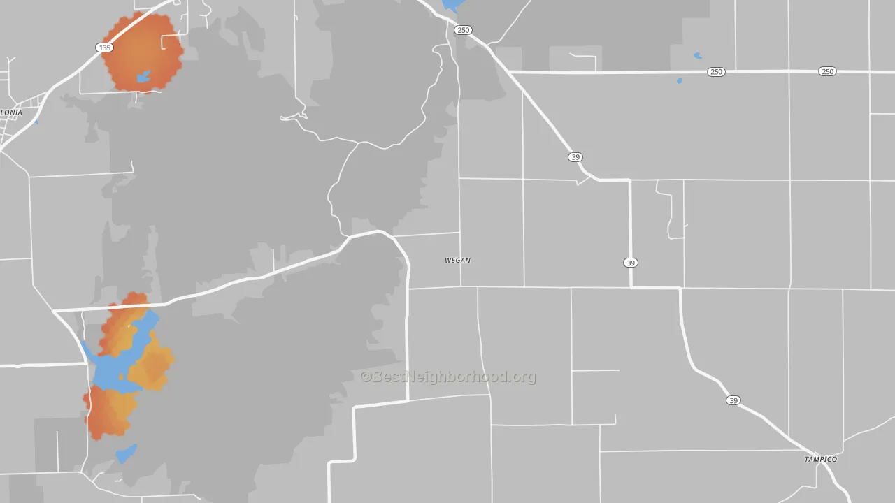 Bike Grade map of Wegan, IN