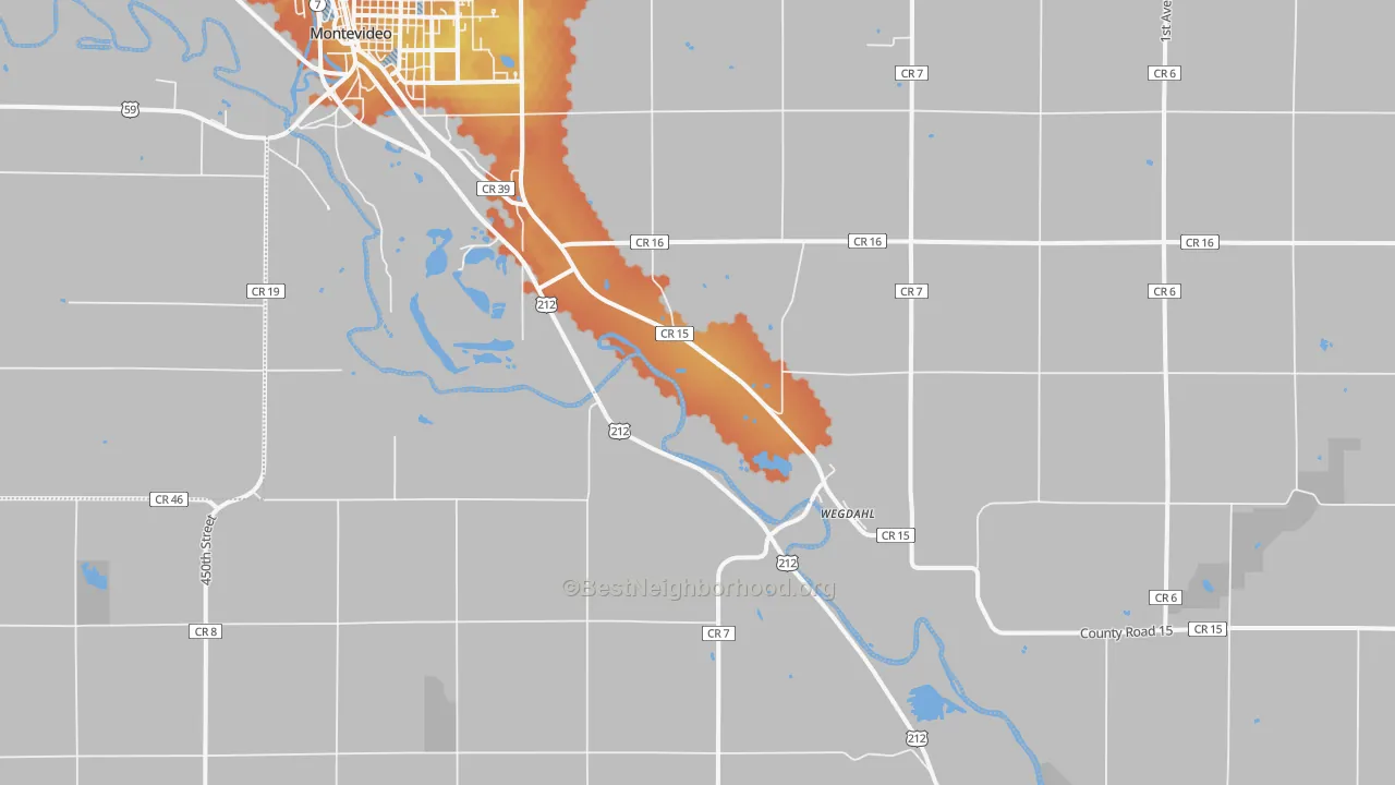 Bike Grade map of Wegdahl, MN