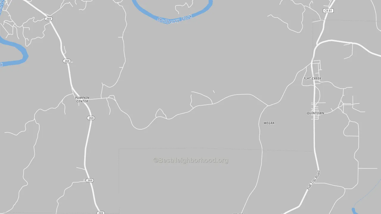 Bike Grade map of Wegra, AL