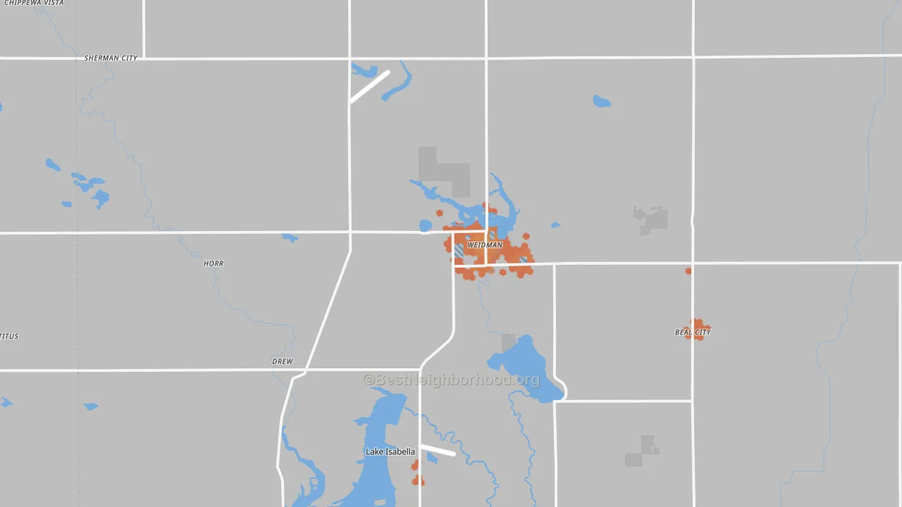 Bike Grade map of Weidman, MI