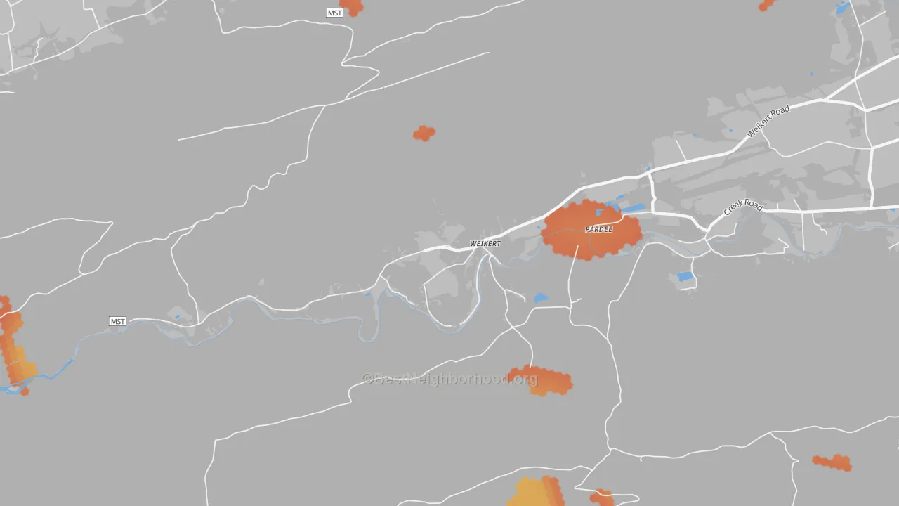 Bike Grade map of Weikert, PA