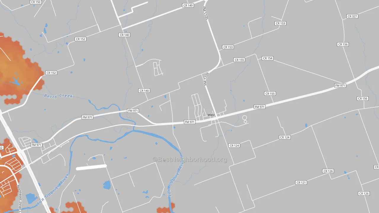 Bike Grade map of Weir, TX