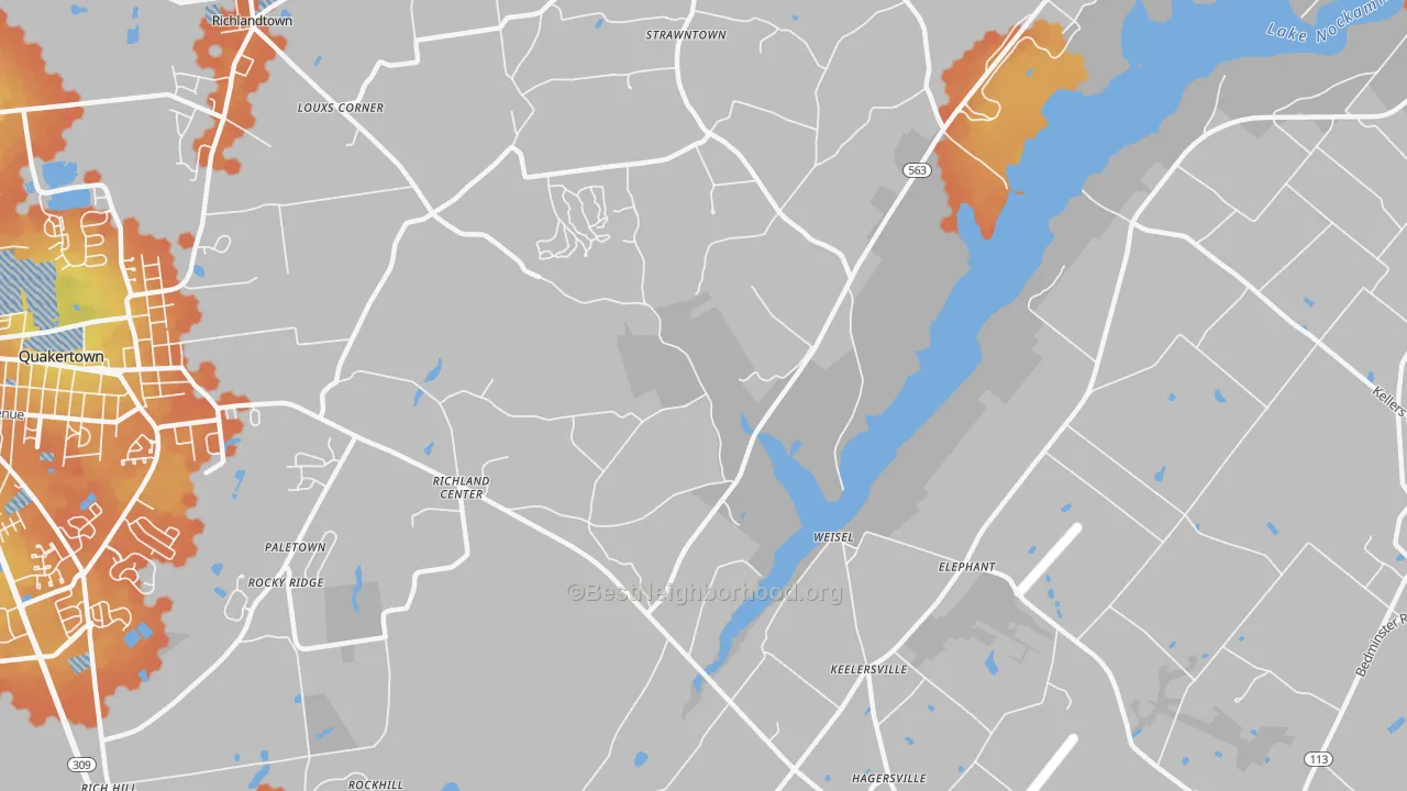 Bike Grade map of Weisel, PA