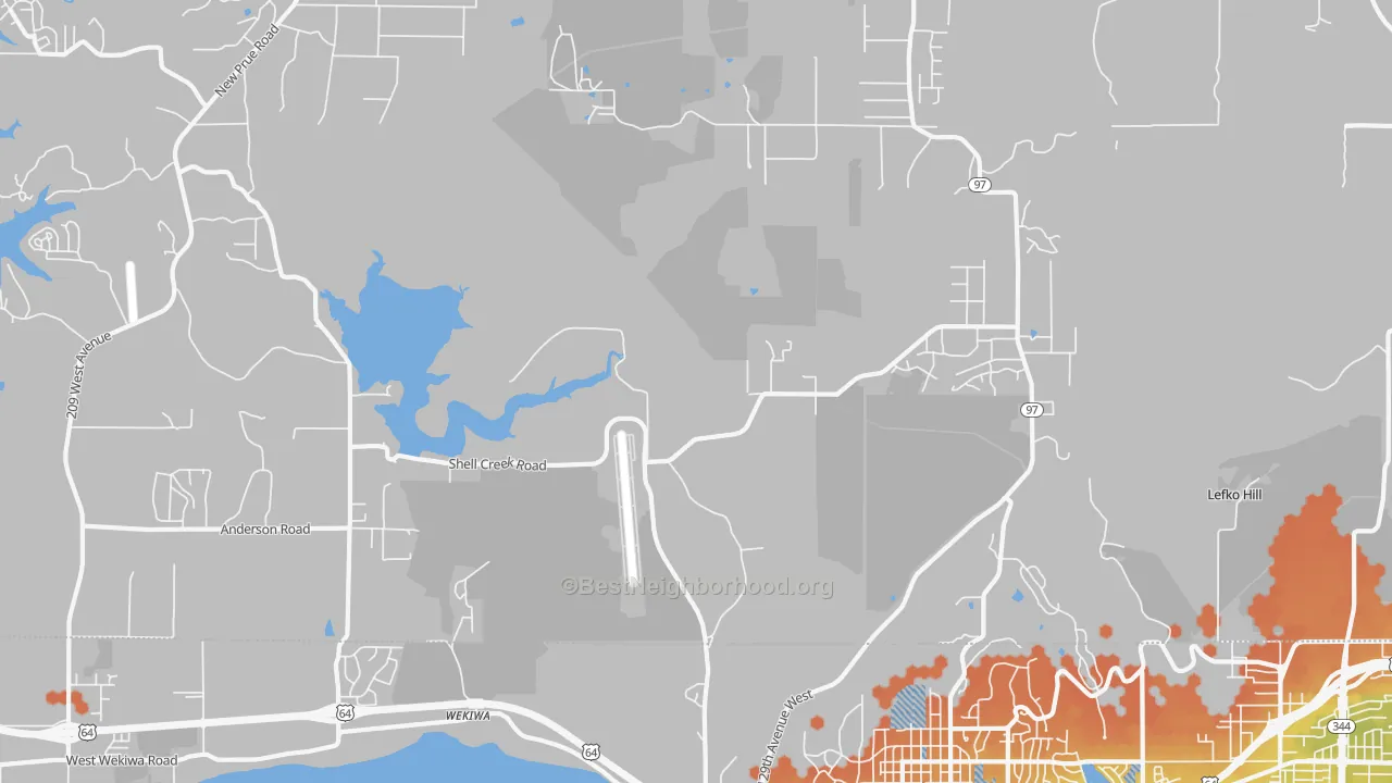 Bike Grade map of Wekiwa, OK