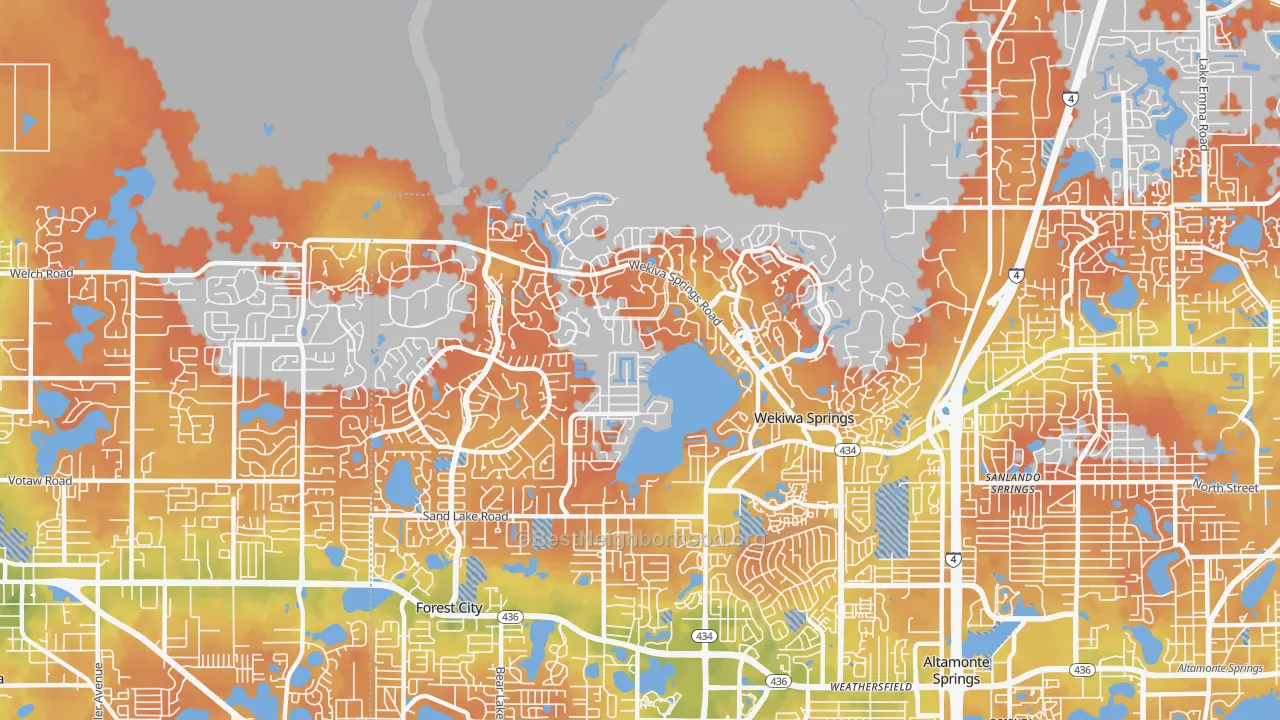 Bike Grade map of Wekiwa Springs, FL