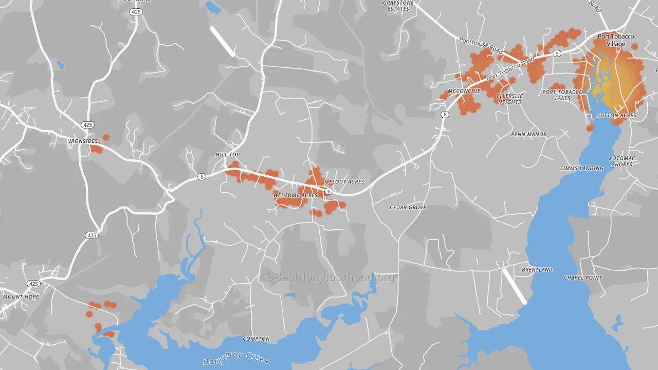 Bike Grade map of Welcome, MD