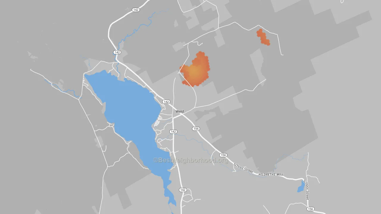 Bike Grade map of Weld, ME