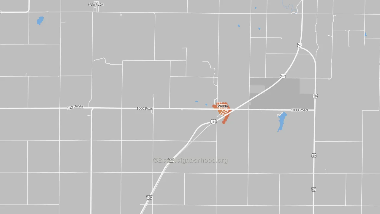 Bike Grade map of Welda, KS