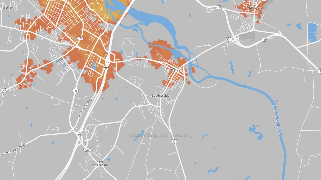 Bike Grade map of Weldon, NC