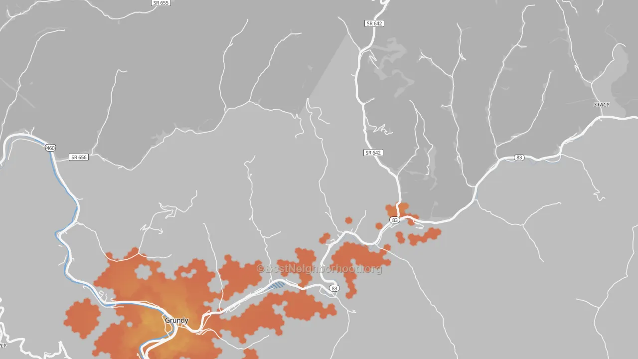 Bike Grade map of Weller, VA