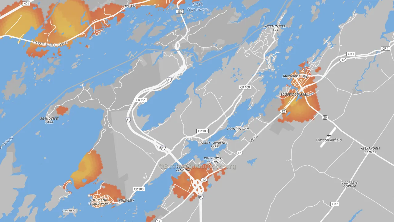 Bike Grade map of Wellesley Island, NY