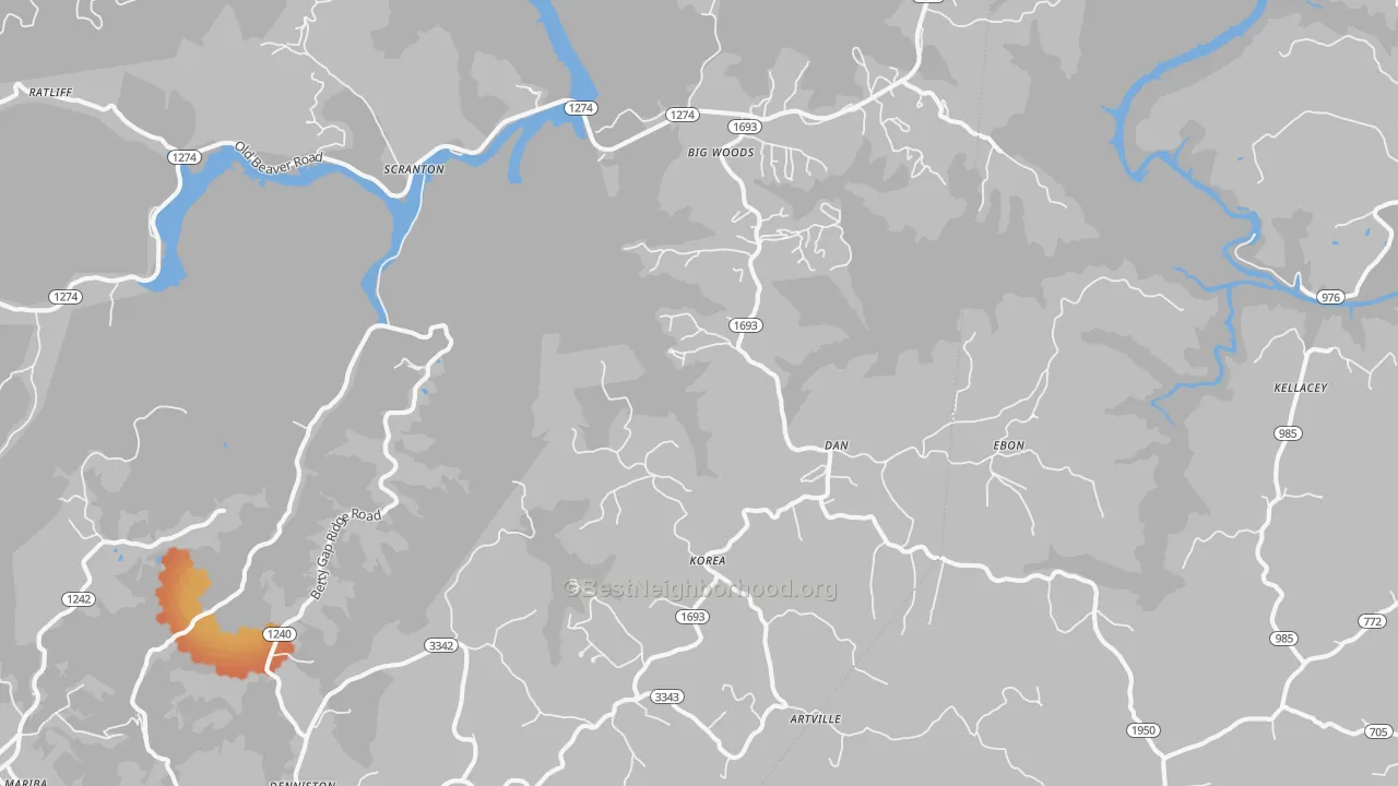 Bike Grade map of Wellington, KY