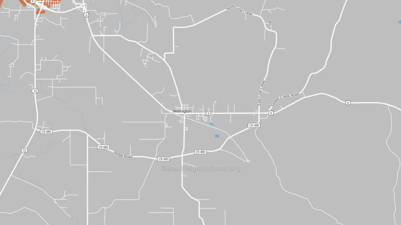 Bike Grade map of Wellington, UT